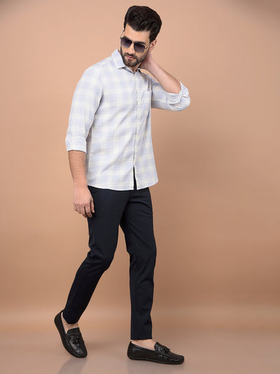Purple Checked 100% Cotton Shirt-Men Shirts-Crimsoune Club