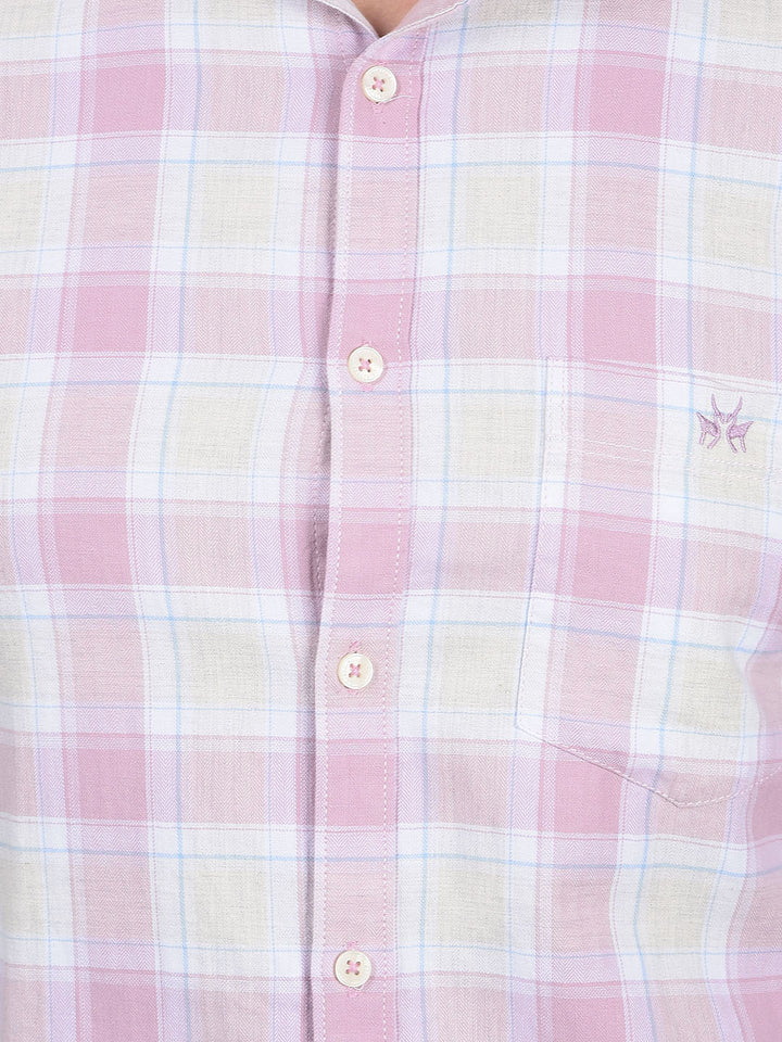 Purple Checked 100% Cotton Shirt-Men Shirts-Crimsoune Club