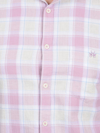 Purple Checked 100% Cotton Shirt-Men Shirts-Crimsoune Club