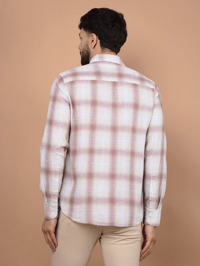 Purple Checked Linen Shirt-Men Shirts-Crimsoune Club