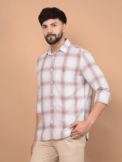 Purple Checked Linen Shirt-Men Shirts-Crimsoune Club