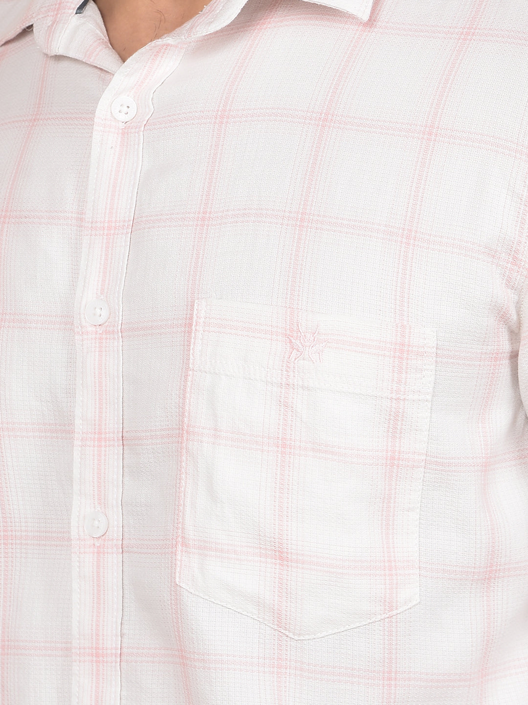 Pink Checked 100% Cotton Shirt-Men Shirts-Crimsoune Club