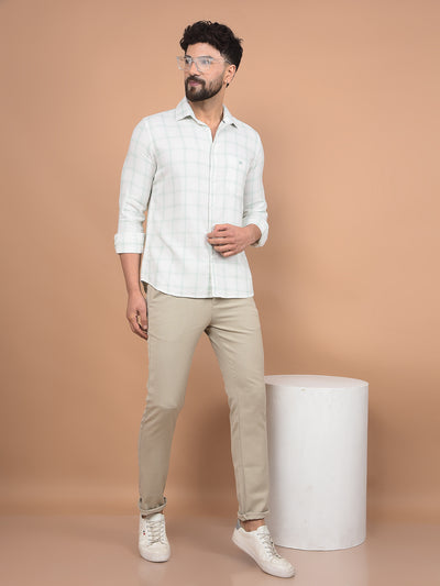 Green Checked 100% Cotton Shirt-Men Shirts-Crimsoune Club