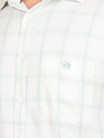 Green Checked 100% Cotton Shirt-Men Shirts-Crimsoune Club
