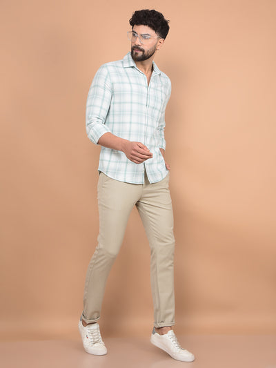 Green Checked 100% Cotton Shirt-Men Shirts-Crimsoune Club