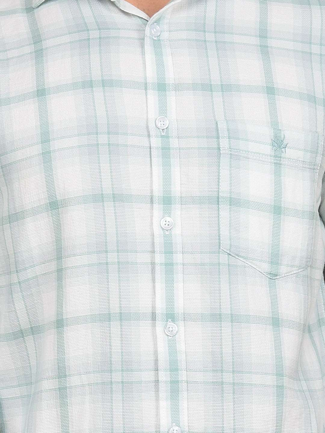 Green Checked 100% Cotton Shirt-Men Shirts-Crimsoune Club