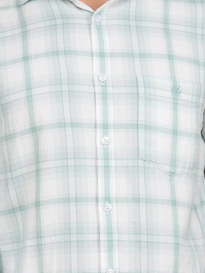 Green Checked 100% Cotton Shirt-Men Shirts-Crimsoune Club
