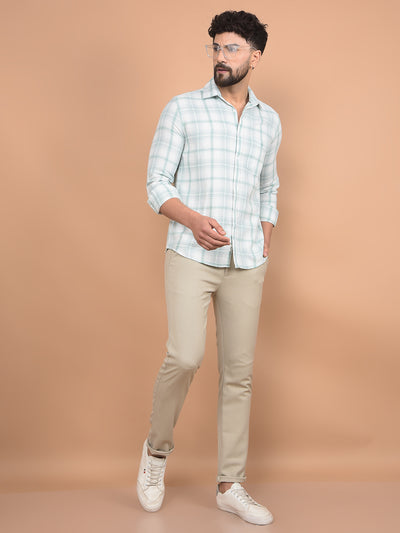 Green Checked 100% Cotton Shirt-Men Shirts-Crimsoune Club