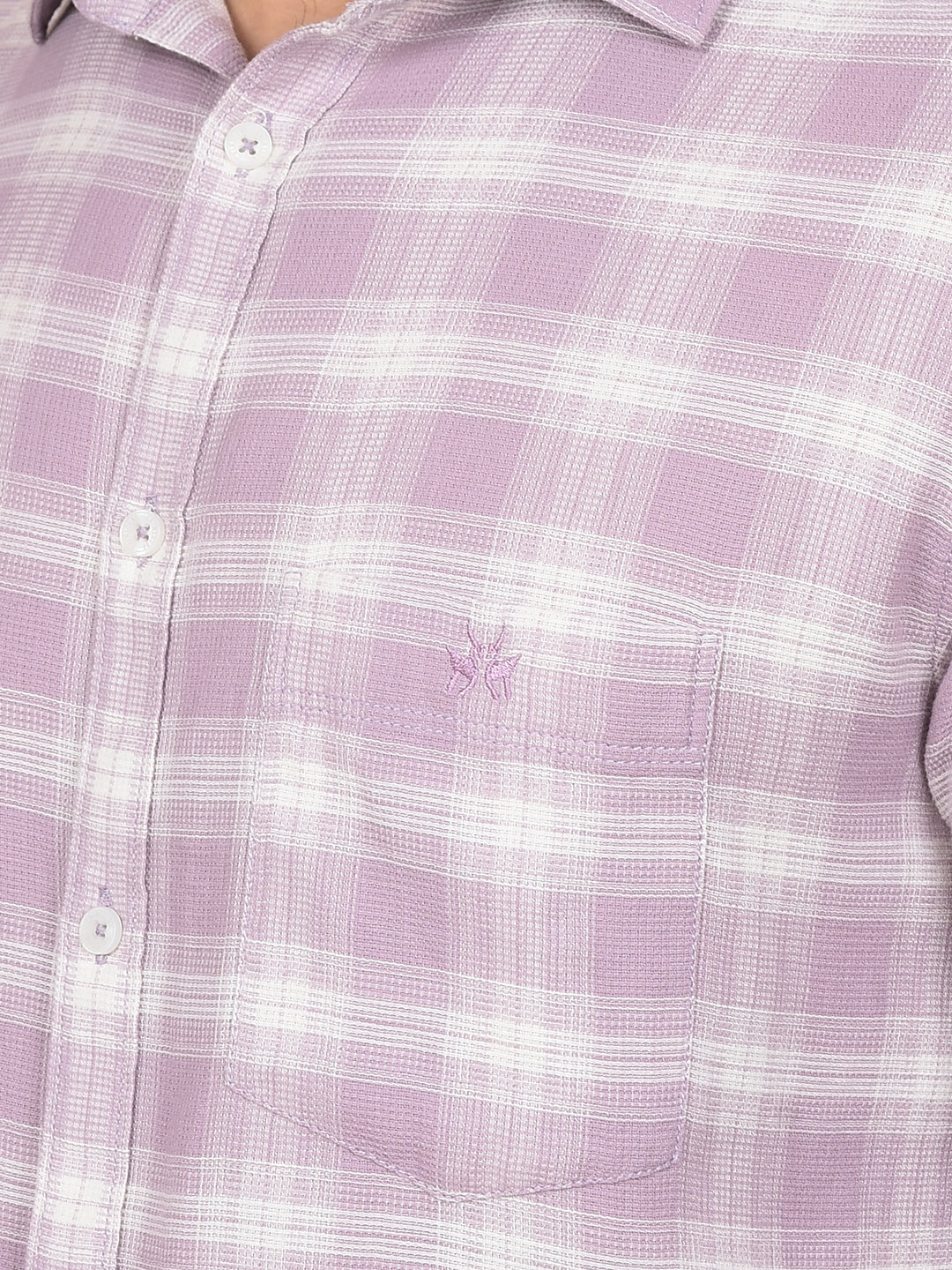 Purple Checked 100% Cotton Shirt-Men Shirts-Crimsoune Club