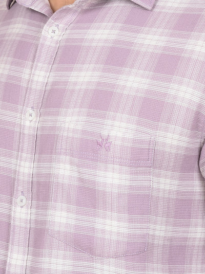 Purple Checked 100% Cotton Shirt-Men Shirts-Crimsoune Club