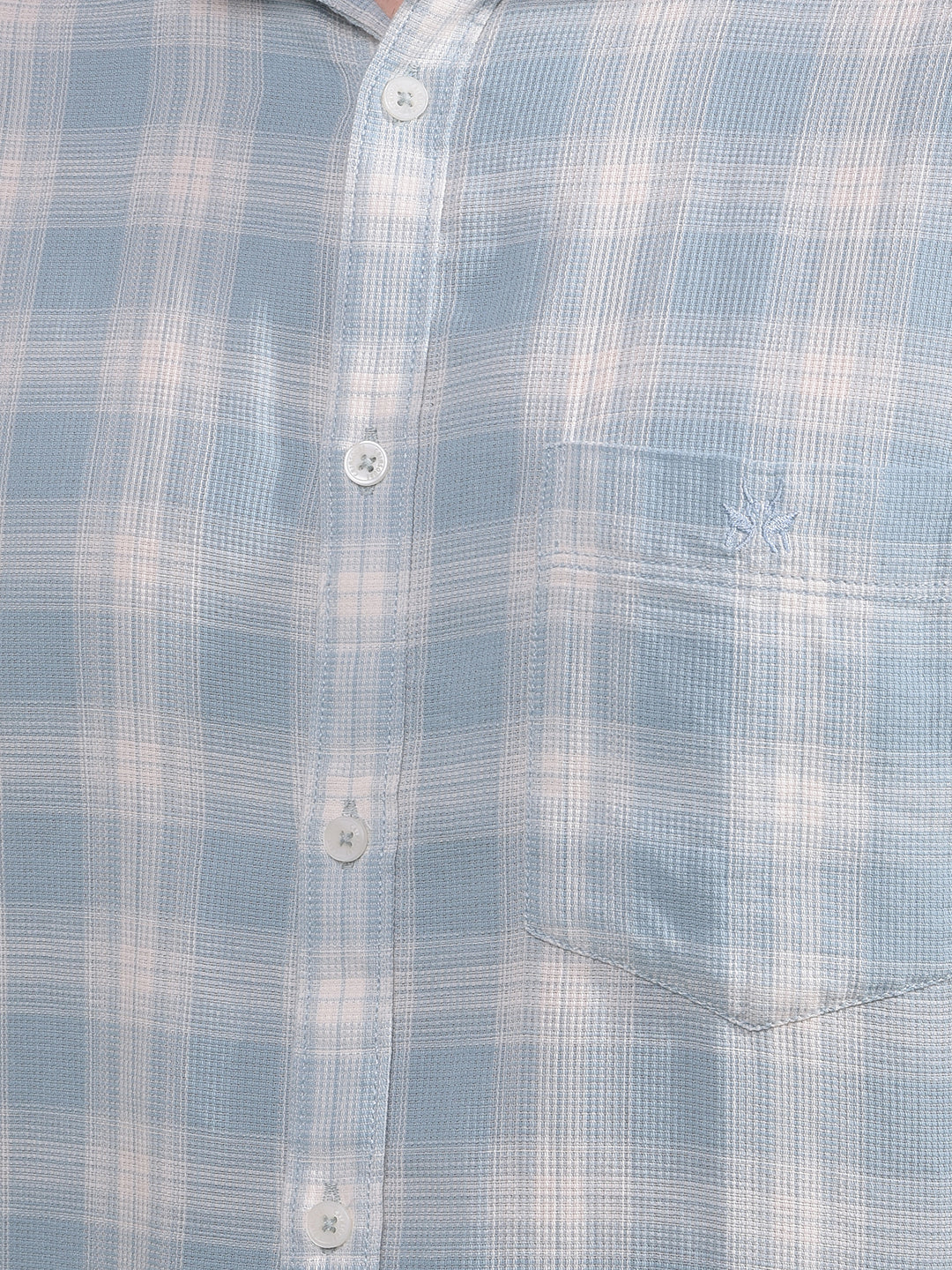 Blue Checked 100% Cotton Shirt-Men Shirts-Crimsoune Club