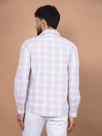 Purple Checked 100% Cotton Shirt-Men Shirts-Crimsoune Club