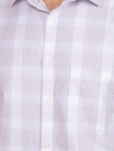 Purple Checked 100% Cotton Shirt-Men Shirts-Crimsoune Club
