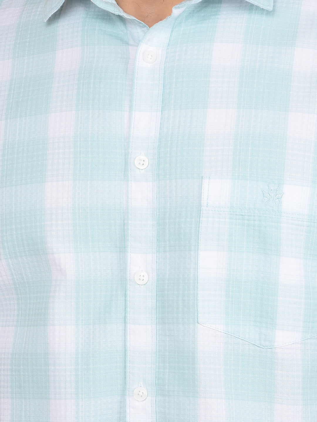 Green Checked 100% Cotton Shirt-Men Shirts-Crimsoune Club