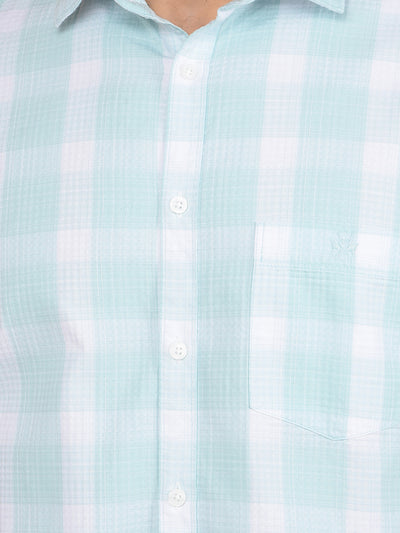 Green Checked 100% Cotton Shirt-Men Shirts-Crimsoune Club