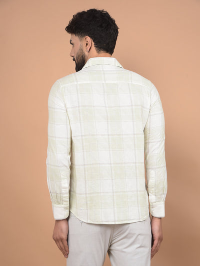 Green Checked 100% Cotton Shirt-Men Shirts-Crimsoune Club