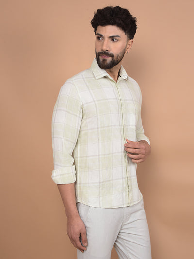 Green Checked 100% Cotton Shirt-Men Shirts-Crimsoune Club