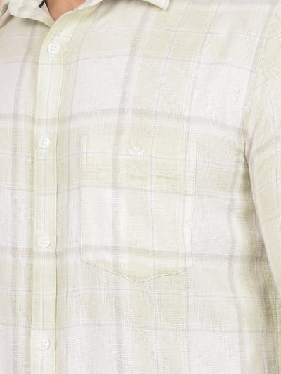 Green Checked 100% Cotton Shirt-Men Shirts-Crimsoune Club