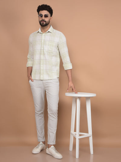 Green Checked 100% Cotton Shirt-Men Shirts-Crimsoune Club