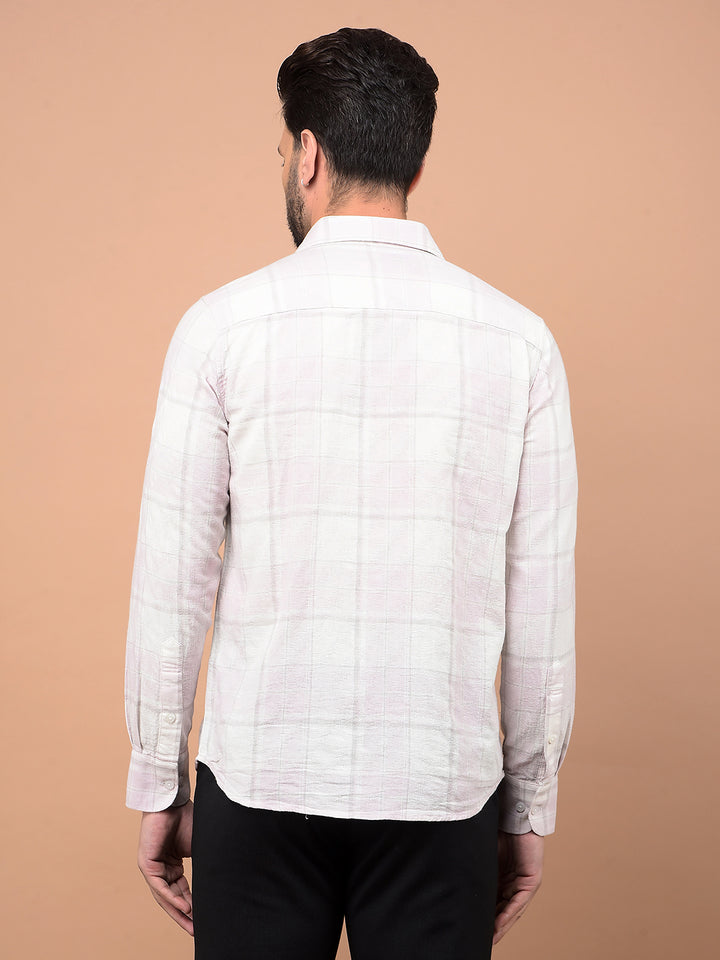 Pink Checked 100% Cotton Shirt-Men Shirts-Crimsoune Club