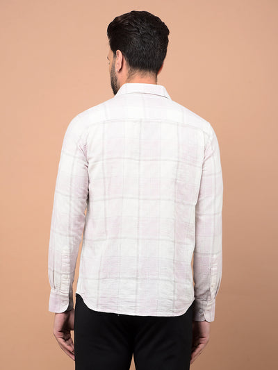 Pink Checked 100% Cotton Shirt-Men Shirts-Crimsoune Club