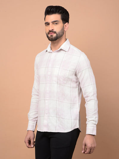 Pink Checked 100% Cotton Shirt-Men Shirts-Crimsoune Club