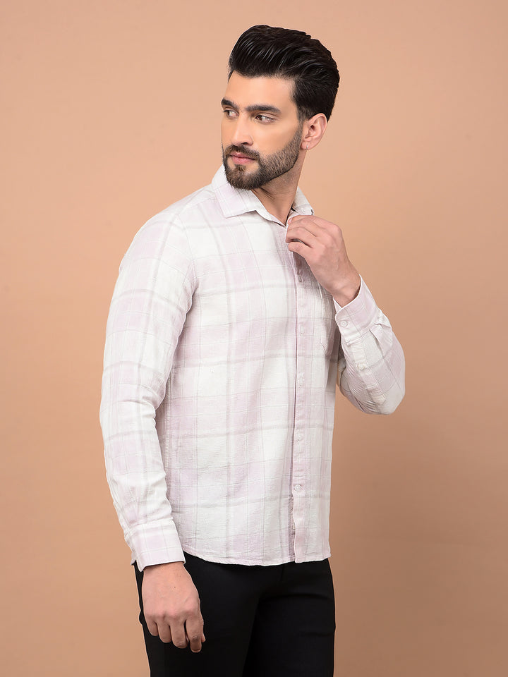 Pink Checked 100% Cotton Shirt-Men Shirts-Crimsoune Club
