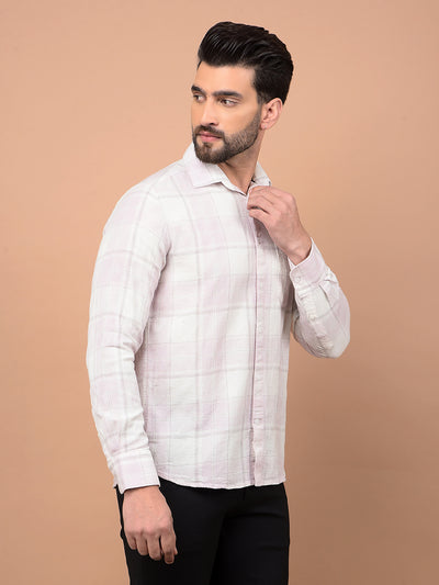 Pink Checked 100% Cotton Shirt-Men Shirts-Crimsoune Club