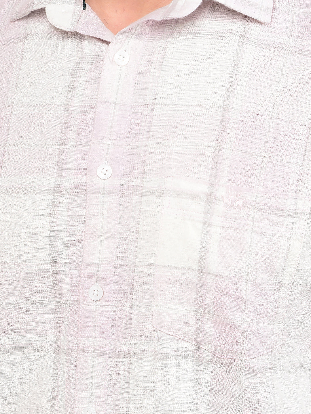 Pink Checked 100% Cotton Shirt-Men Shirts-Crimsoune Club