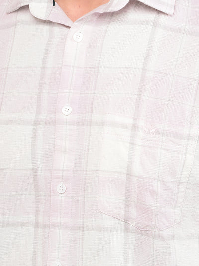 Pink Checked 100% Cotton Shirt-Men Shirts-Crimsoune Club