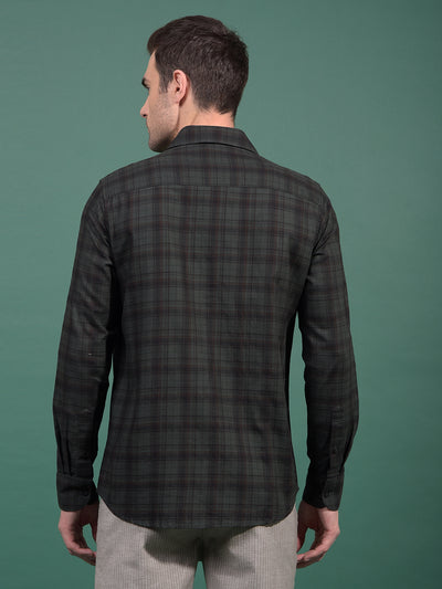 Green Checked 100% Cotton Shirt-Men Shirts-Crimsoune Club