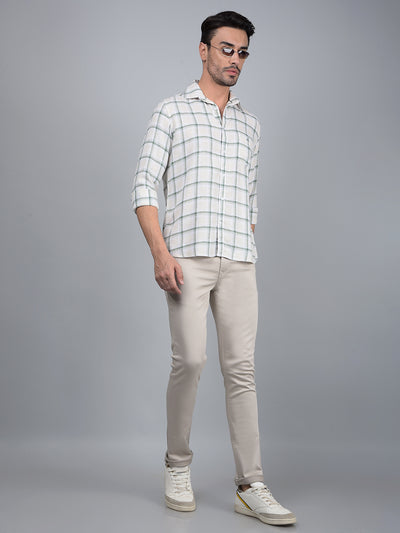 Green Checked Linen Shirt-Men Shirts-Crimsoune Club