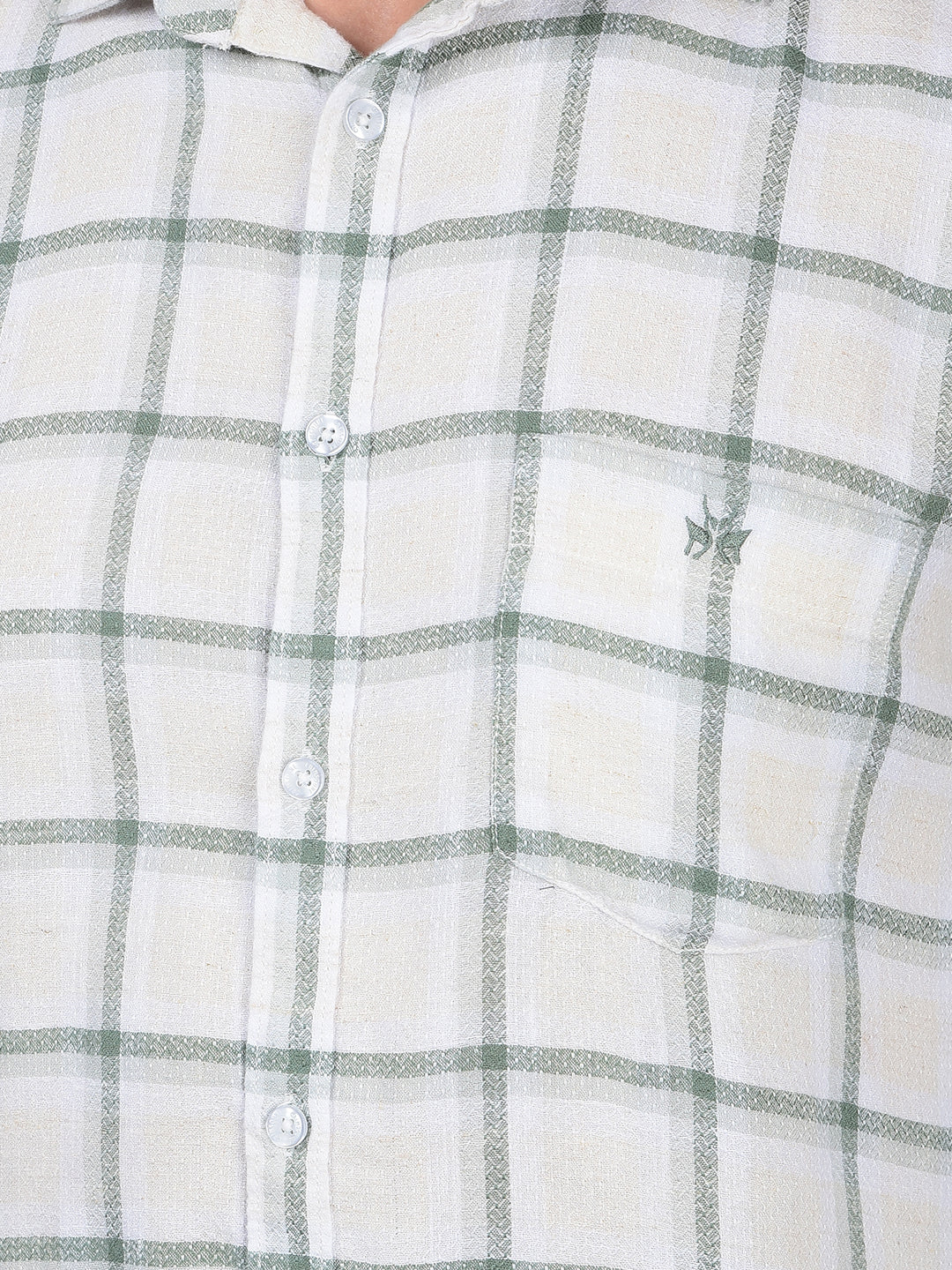 Green Checked Linen Shirt-Men Shirts-Crimsoune Club