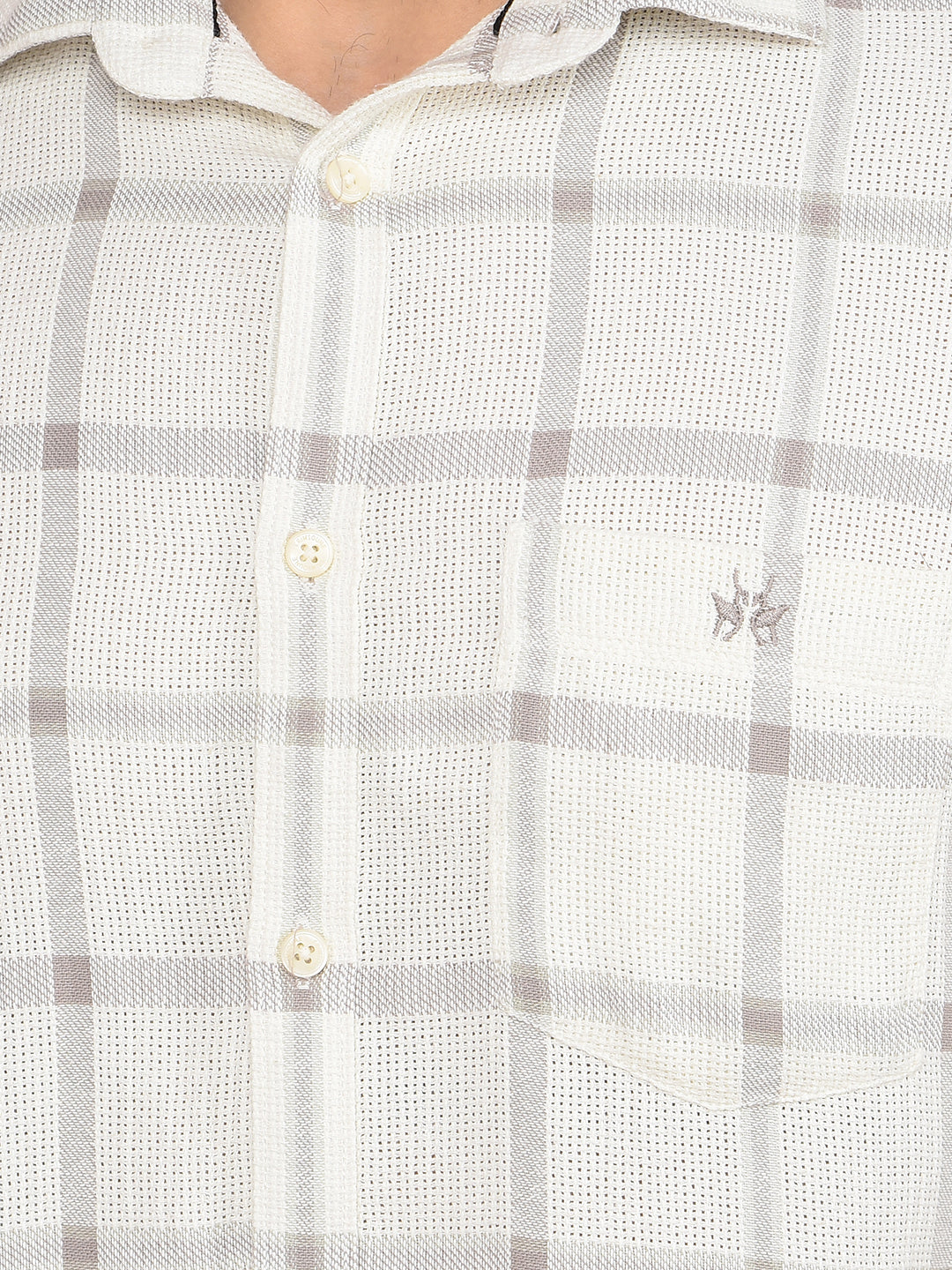 White Checked Shirt-Men Shirts-Crimsoune Club