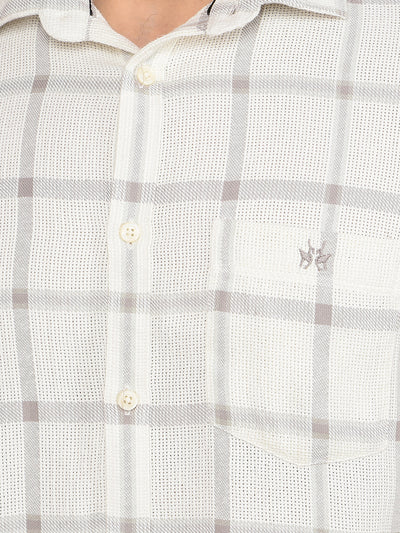 White Checked Shirt-Men Shirts-Crimsoune Club