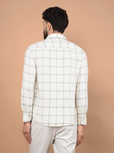 White Checked Shirt-Men Shirts-Crimsoune Club