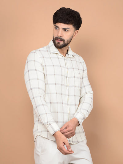White Checked Shirt-Men Shirts-Crimsoune Club