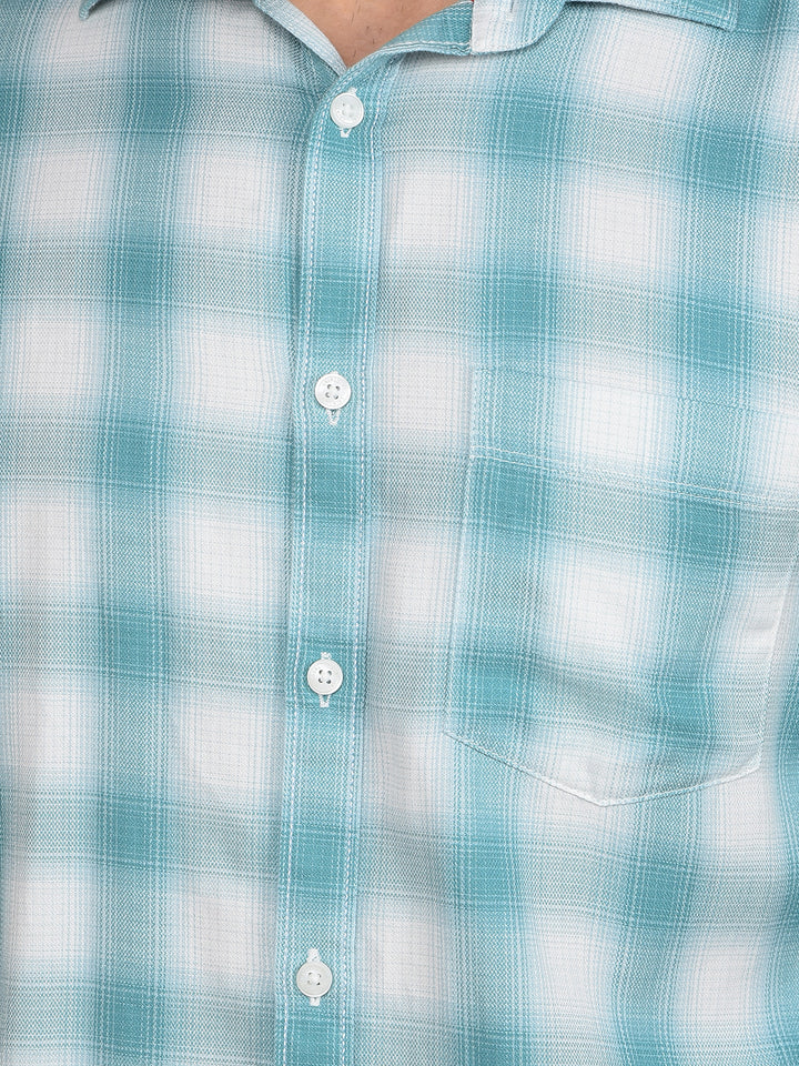 Green Checked 100% Cotton Shirt-Men Shirts-Crimsoune Club