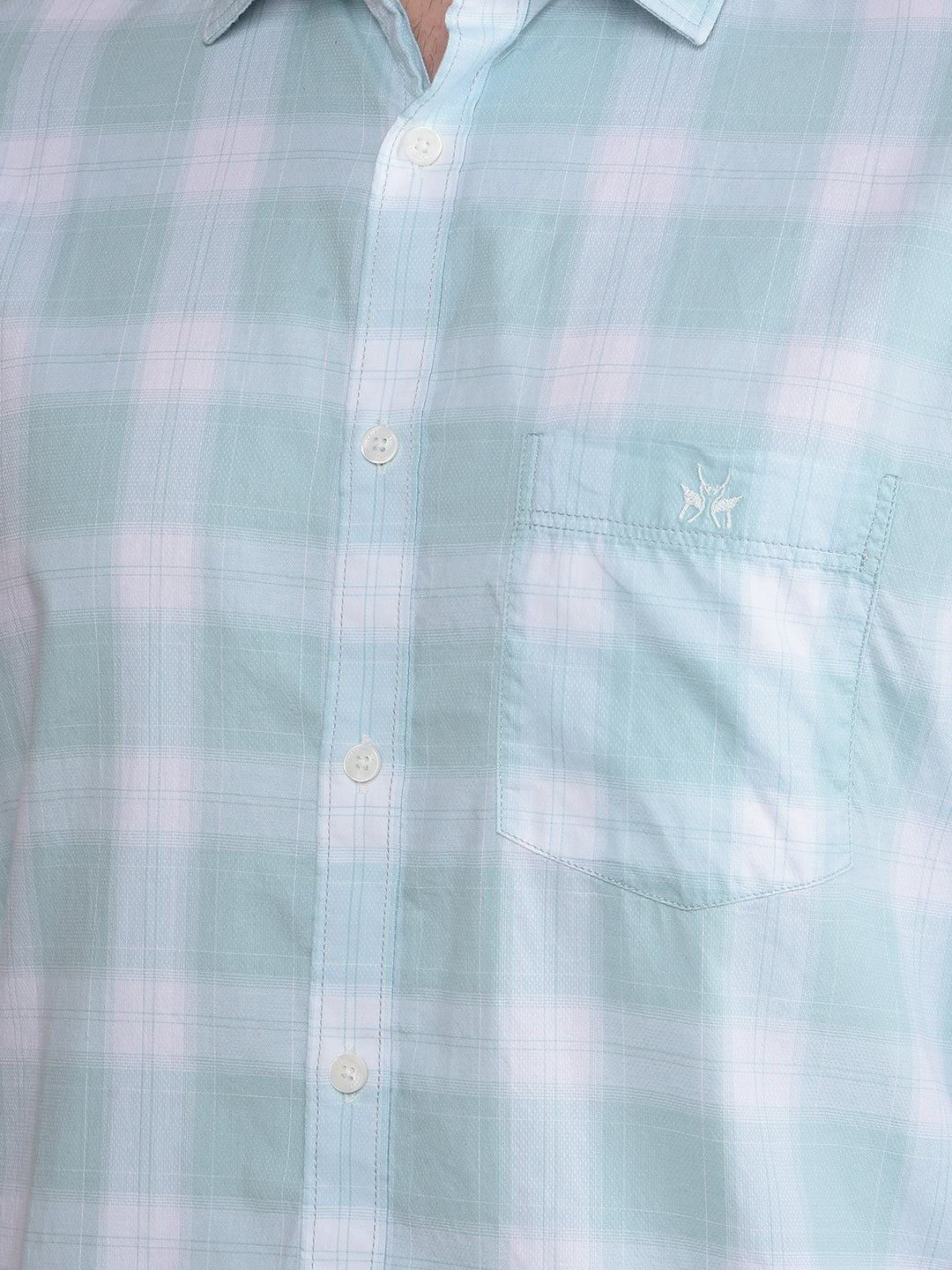 Green Checked 100% Cotton Shirt-Men Shirts-Crimsoune Club