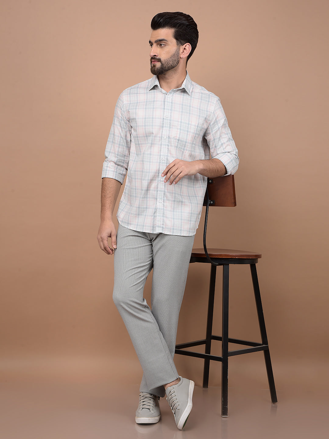 Multi-Color Checked 100% Cotton Shirt-Men Shirts-Crimsoune Club