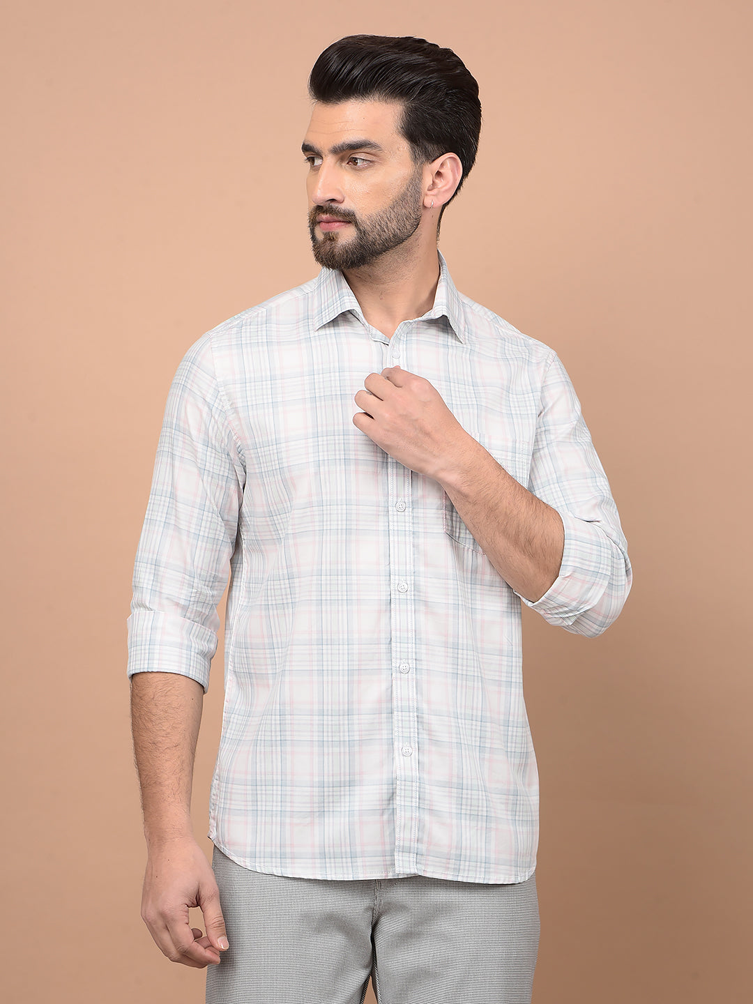 Multi-Color Checked 100% Cotton Shirt-Men Shirts-Crimsoune Club