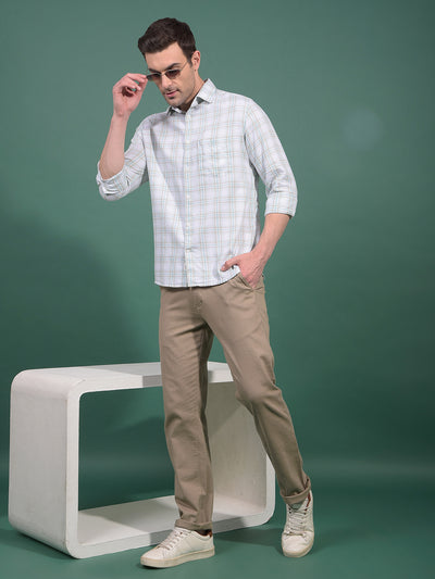 Green Checked 100% Cotton Shirt-Men Shirts-Crimsoune Club