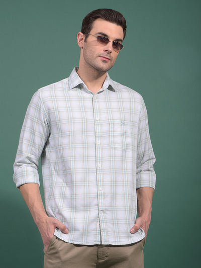 Green Checked 100% Cotton Shirt-Men Shirts-Crimsoune Club