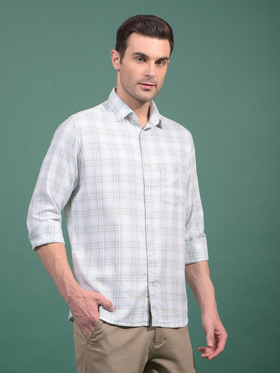 Green Checked 100% Cotton Shirt-Men Shirts-Crimsoune Club