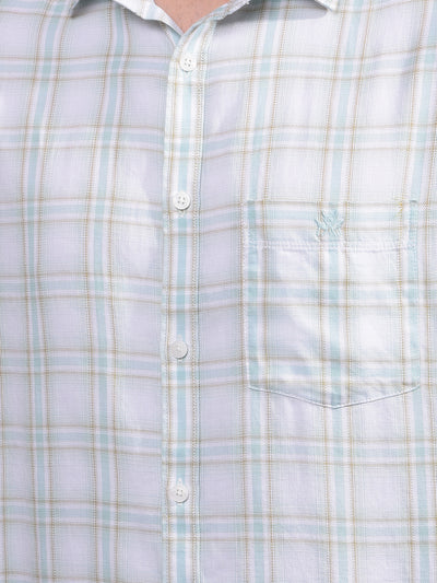 Green Checked 100% Cotton Shirt-Men Shirts-Crimsoune Club