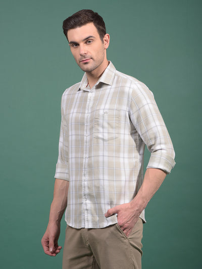 Green Checked Shirt-Men Shirts-Crimsoune Club