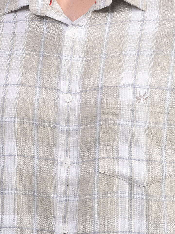 Green Checked Shirt-Men Shirts-Crimsoune Club