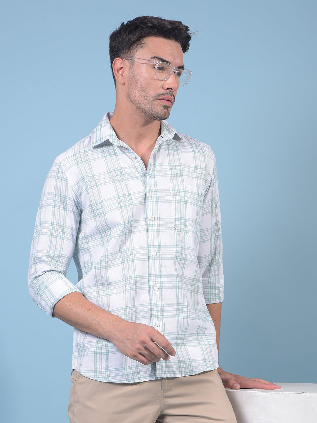 Grey Checked Shirt-Men Shirts-Crimsoune Club