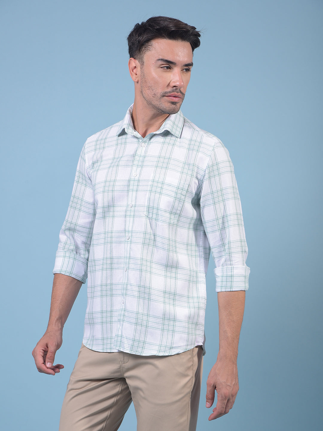 Grey Checked Shirt-Men Shirts-Crimsoune Club