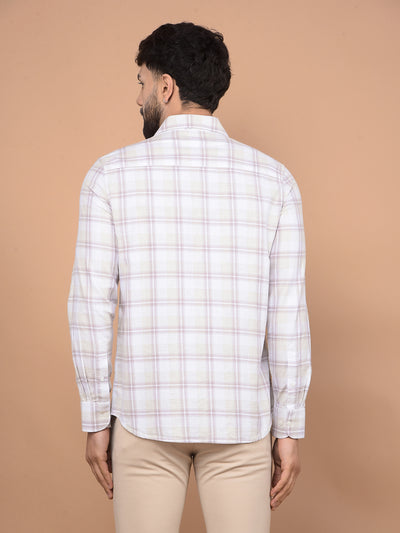 Purple Checked 100% Cotton Shirt-Men Shirts-Crimsoune Club